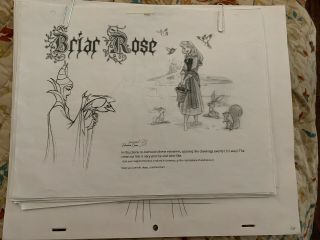 Sleeping Beauty Briar Rose Disney Production Cel Drawing