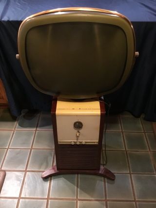 Vintage Philco Predicta Tv Television - Tan Barber Pole Model -