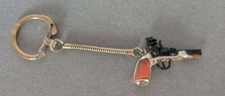 Vintage Miniature Toy Gun Metal Keychain