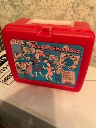 Plastic Magic School Bus Lunch Box And Thermos