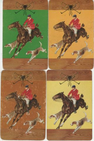 Vintage Tally Ho At The Hunt (4) Swap/playing Cards