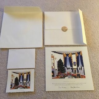 1995 White House Christmas Large & Small Cards - President Bill & Hillary Clinton