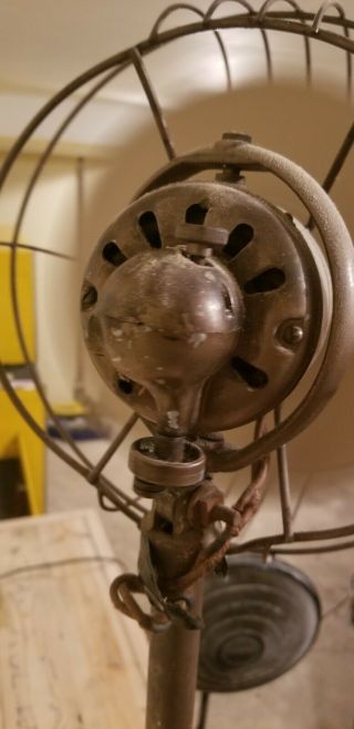 Vintage GE General Electric Pedestal Floor Standing Fan Steampunk Deco 3