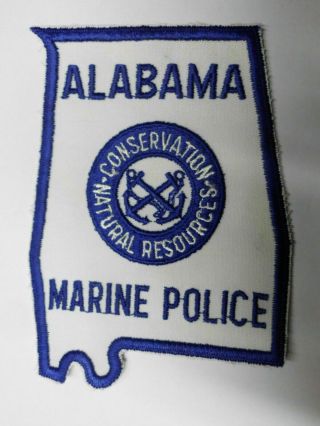 Old Alabama Marine Police Conservation Natural Resources Patch - State Shaped