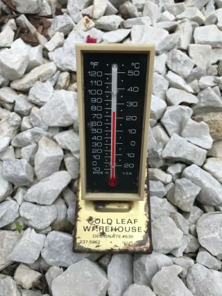Gold Leaf Warehouse Wilson Tobacco North Carolina Advertising Thermometer 639