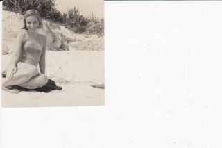 Vintage Bw Photo Sweet Blonde Bathing Beauty Bermuda 1950
