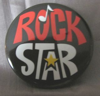 Musical Rock Star Red White Black Yellow 2 " Round Pinback Agc.  Inc.