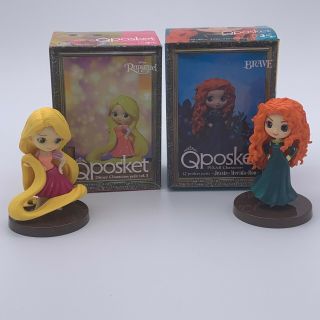 2 Q Posket Banpresto Disney Pixar Petit Merida Brave | Tangled Rapunzel Figurine