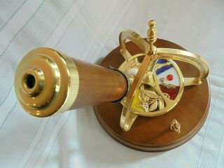Unusual Vintage Steampunk Style Wood and Brass Mechanical Musical Kaleidoscope 3