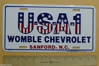 Womble Chevrolet Chevy Camaro Vette Usa - 1 Metal License Plate Car Tag Sanford Nc