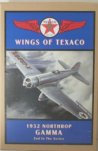 Wings Of Texaco Die Cast Airplane Coin Bank 1932 Northrop Gamma 2 In Series