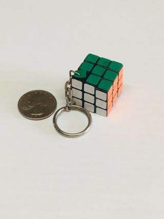 Rubix Cube Puzzle Keychain Toy 1”x1”x1” Playable 3