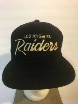 Vintage Sports Specialties Los Angeles Raiders Script Snapback Hat Cap Nwa Og