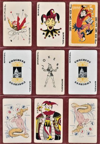 9 Vintage Jokers Pinup Playing Cards Gil Elvgren Moore Elliott D 