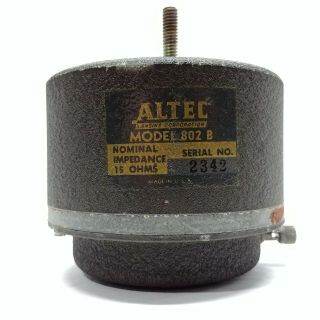 Vintage Altec Lansing 802b Horn Driver 16 Ohm Speaker