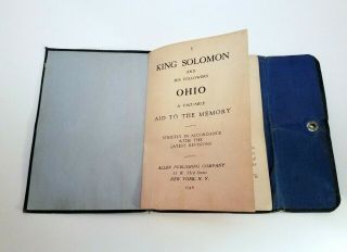 Vintage 1946 Masonic Book - King Solomon And His Followers Ohio Aid To Memory