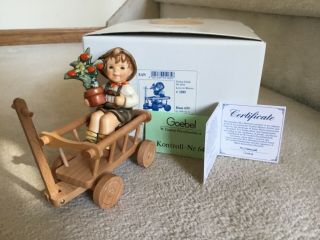 M.  I.  Hummel Goebel (hum 699) “love In Bloom” 1st Edition With Wooden Wagon Mib