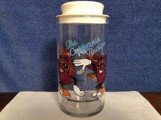 California Raisin Glass Canister With Salesmen Sample Sticker,  Indiana Glass Co.