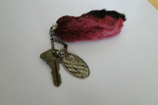 Antique Key Chain With Rabbits Foot Mod T Key Fob 1919