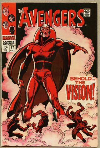 Avengers 57 - 1968 Fn/vf 7.  0 John Buscema 1st Sa Vision App / Classic Cover