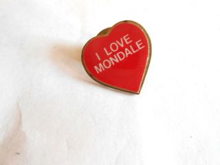 Cool Vintage I Love Mondale Political Presidential Hopeful Senator Pin Pinback