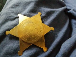 Solid Brass Deputy Us Marshal Badge Star Embossed Letters Pin Pinback