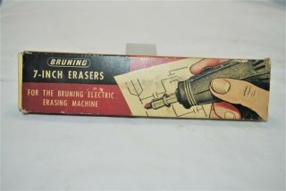 Vintage Carton Of Charles Bruning Co.  7 " - 6.  2mm Dia.  Drafting/drawing Erasers
