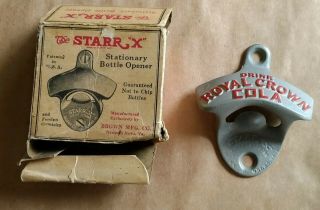 Vintage Royal Crown Branded The Starr X Stationary Bottle Opener W/original Box