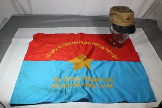 North Vietnamese Flag & Field Cap.