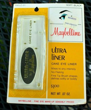 Vintage Maybelline Ultra Liner Cake Eye Liner Soft Black Makeup