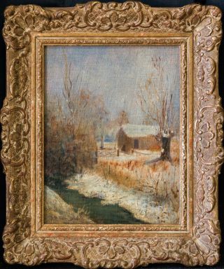 John Henry Twachtman (1853 - 1902) Connecticut/ny Listed Artist Oil " Winter”