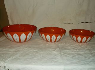 Catherine Holm Of Norway Nesting Bowls Lotus Orange Set Of 3
