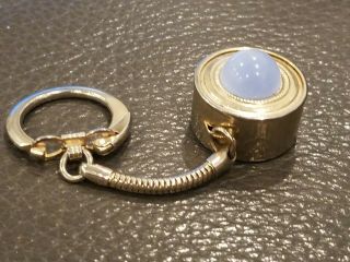 Vintage 1950s Keychain Coin Holder Spring Loaded Metal Jeweled Bank