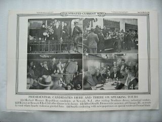 1928 Herbert Hoover Alfred Smith President Speaking Tours Poster Photo Train Us