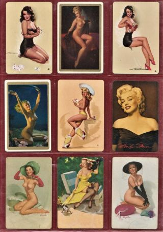 9 Vintage Jokers Pinup Playing Cards Gil Elvgren Macpherson Ballantyne A