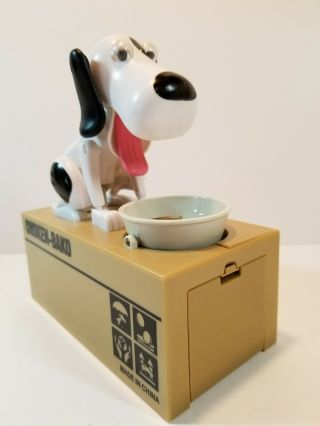 Choken Bako Doggy Coin Bank Animated Dog Eating Money Box White & Black Doggie 2