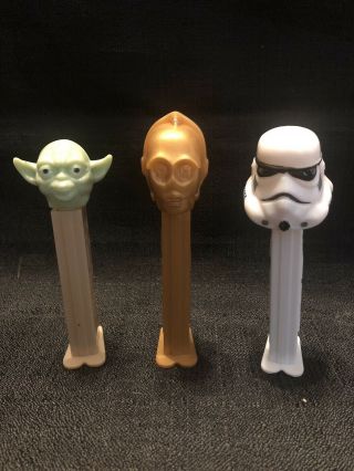 1997 Star Wars Pez Dispensers - Storm Trooper,  C3po,  Yoda