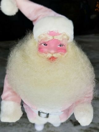 Vtg Velvet Pink Harold Gale Santa Claus Fur Plush 50s - 1960 