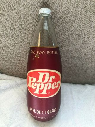 Dr Pepper One Way Bottle 32 Oz Quart Foam Label