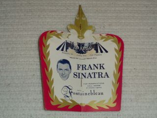Vintage Hotel Fontainebleau Miami Beach Frank Sinatra Promotional Advertisement