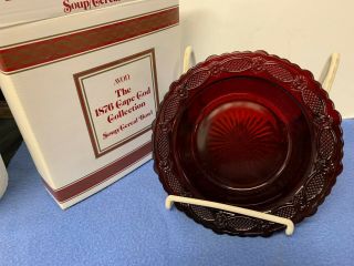 Avon 1876 6 Soup Bowls,  Cape Cod.  Ruby Red Glass