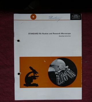 Carl Zeiss microscope handbook STANDARD RA,  1971 2
