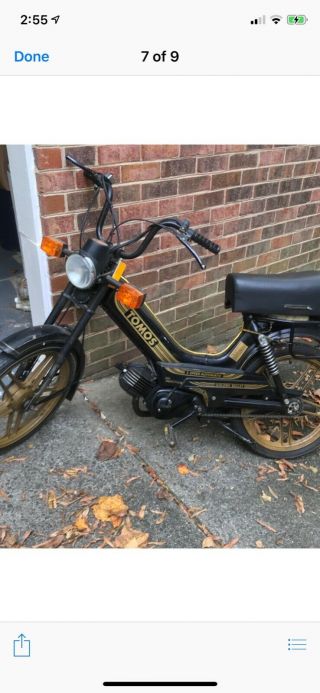 Vintage Moped.  Classic 1985 Tomos Golden Bullet.  Just Over 1,  000 Miles.