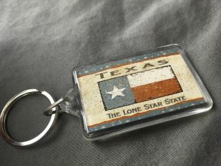 Texas Keychain Keyring Lone Star State Flag Plastic