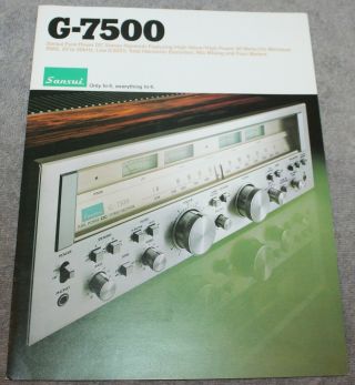 Vintage Sansui G - 7500 Stereo Receiver Sales Brochure Circa 1970 