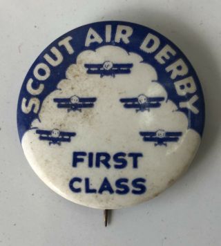 Scout Air Derby First Class Button Pin Explorer Uniform Senior Scouts Boy Sea