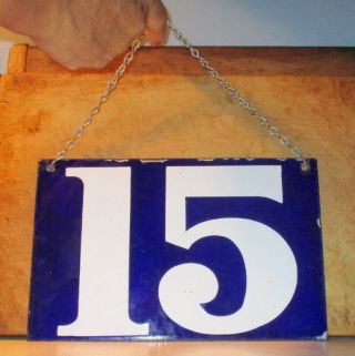 Vintage Factory Porcelain 2 Sided Tag Sign 15 With Chain