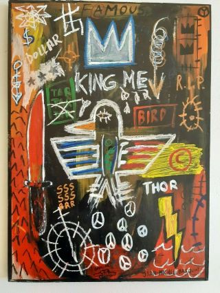 Jean - Michel Basquiat Acrylic And Oilstick Agradable Sobre Masonite