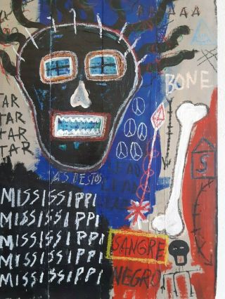 Jean - Michel Basquiat acrylic and oilstick agradable sobre wood 2