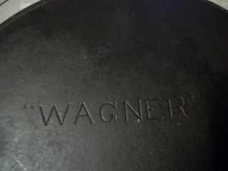 EARLY WAGNER 10 CAST IRON SKILLET - UNUSUAL STRAIGHT LOGO - 3
